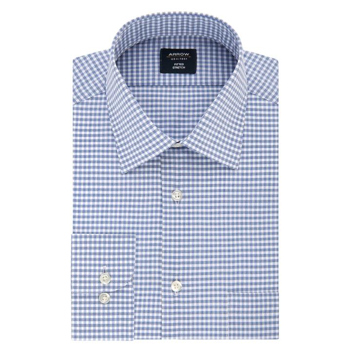 Men's Arrow Fitted Stretch Dress Shirt, Size: Xl-34/35, Blue