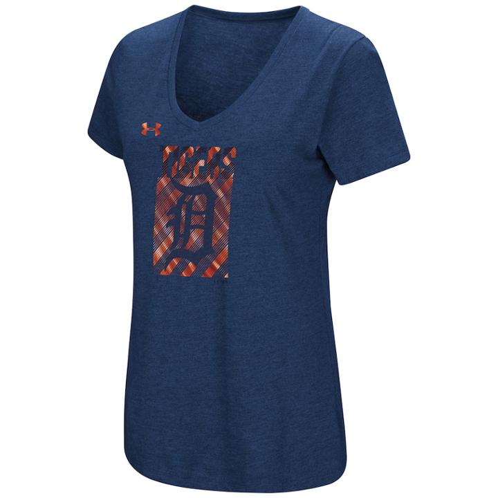 Women's Under Armour Detroit Tigers Heat Gear Streak Tee, Size: Xlrg Av/rg, Blue