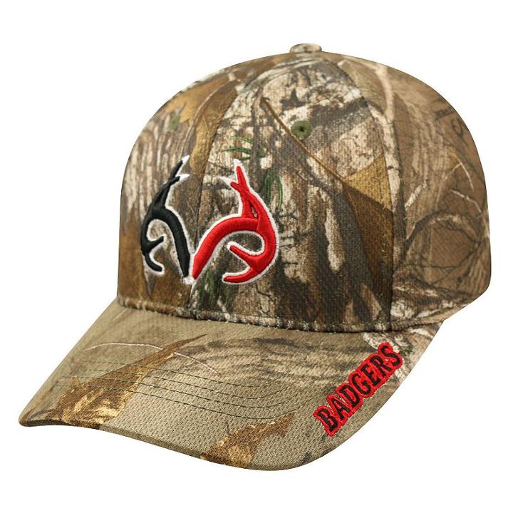 Adult Top Of The World Wisconsin Badgers Realtree One-fit Cap, Men's, Green Oth