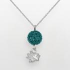 Logoart San Jose Sharks Sterling Silver Crystal Ball Pendant, Women's, Size: 18, Green