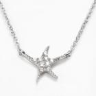 Sophie Miller Sterling Silver Cubic Zirconia Starfish Necklace, Women's, Size: 18, White