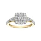 Simply Vera Vera Wang 14k Gold 5/8 Carat T.w. Diamond Square Halo Engagement Ring, Women's, White