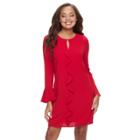 Petite Suite 7 Catalina Ruffle Sheath Dress, Women's, Size: 14 Petite, Brt Red