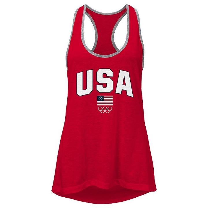 Girls 7-16 Team Usa Racerback Tank Top, Girl's, Size: S(7-8), Red