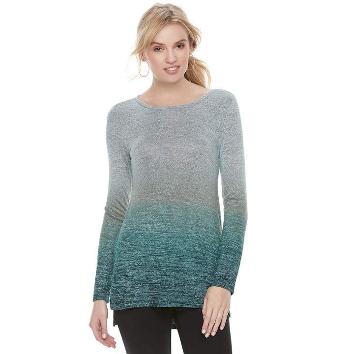 Women's Sonoma Goods For Life&trade; Crewneck Tunic, Size: Medium, Dark Green