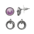 Simply Vera Vera Wang Rivoli Nickel Free Stud Earring Set, Women's, Purple