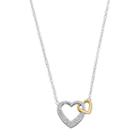 Silver Expressions By Larocks Two Tone Crystal Heart Necklace, Women's, Grey