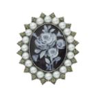 Simply Vera Vera Wang Simulated Pearl Cameo Flower Pin, Women's, Multicolor
