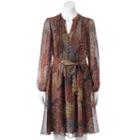 Women's Msk Pintuck Shirt Dress, Size: 8, Brt Red
