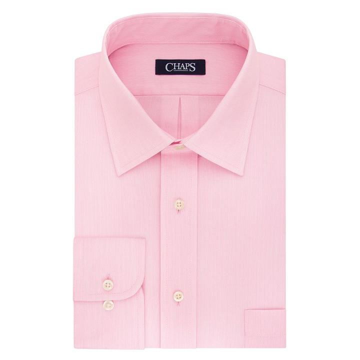 Men's Chaps Regular-fit No-iron Stretch-collar Dress Shirt, Size: 18-34/35, Pink