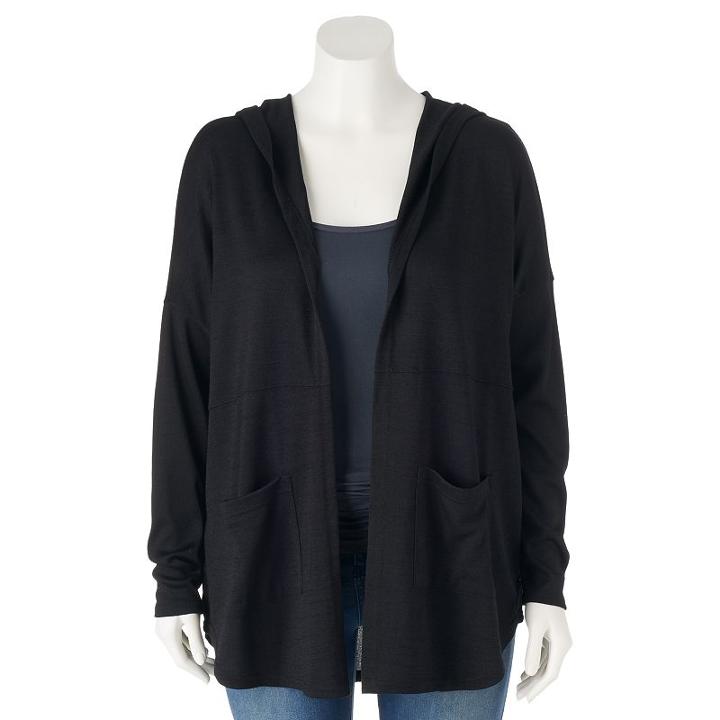 Juniors' Plus Size Mudd&reg; Hooded Cardigan, Teens, Size: 3xl, Oxford