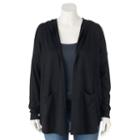 Juniors' Plus Size Mudd&reg; Hooded Cardigan, Teens, Size: 3xl, Oxford