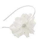 Girls 4-16 Satin Flower Headband, White