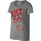 Women's Nike Just Do It Crewneck Tee, Size: Medium, Grey Other