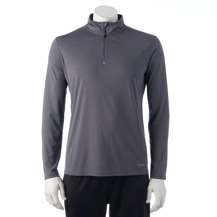 Big & Tall Tek Gear Quarter-zip Top, Men's, Size: Xl Tall, Dark Grey