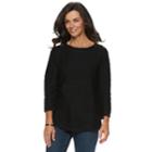 Women's Croft & Barrow&reg; Button-shoulder Crewneck Sweater, Size: Medium, Oxford