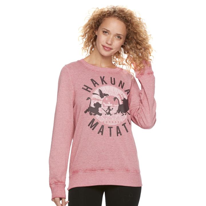 Disney's The Lion King Juniors' Hakuna Matata Graphic Sweatshirt, Teens, Size: Xs, Drk Purple