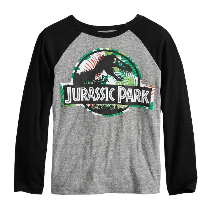 Boys 4-12 Jumping Beans&reg; Jurassic Park Raglan Graphic Tee, Size: 5, Dark Grey
