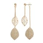 Apt. 9&reg; Double Leaf Drop Front Back Earrings, Women's, Gold