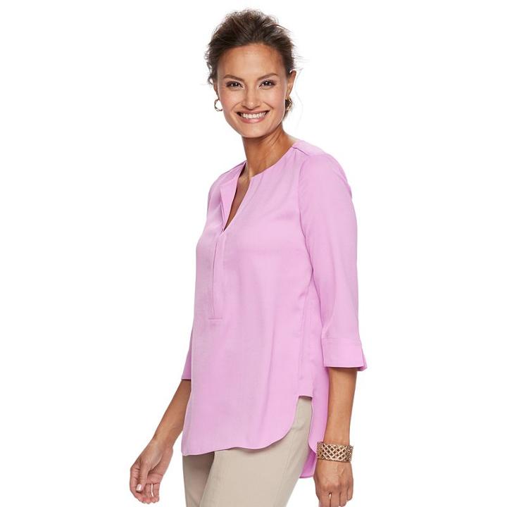 Women's Dana Buchman Seamed Top, Size: Medium, Lt Purple