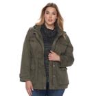 Plus Size Apt. 9&reg; Hooded Parka, Women's, Size: 3xl, Med Green