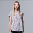 Women's Simply Vera Vera Wang Windy Space-dye Jacquard Tee, Size: Large, White