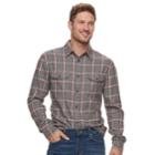 Men's Sonoma Goods For Life&trade; Modern-fit Plaid Flannel Button-down Shirt, Size: Xl, Dark Red