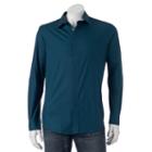 Men's Apt. 9&reg; Slim-fit Stretch End-on-end Button-down Shirt, Size: Xlg Slim, Dark Blue