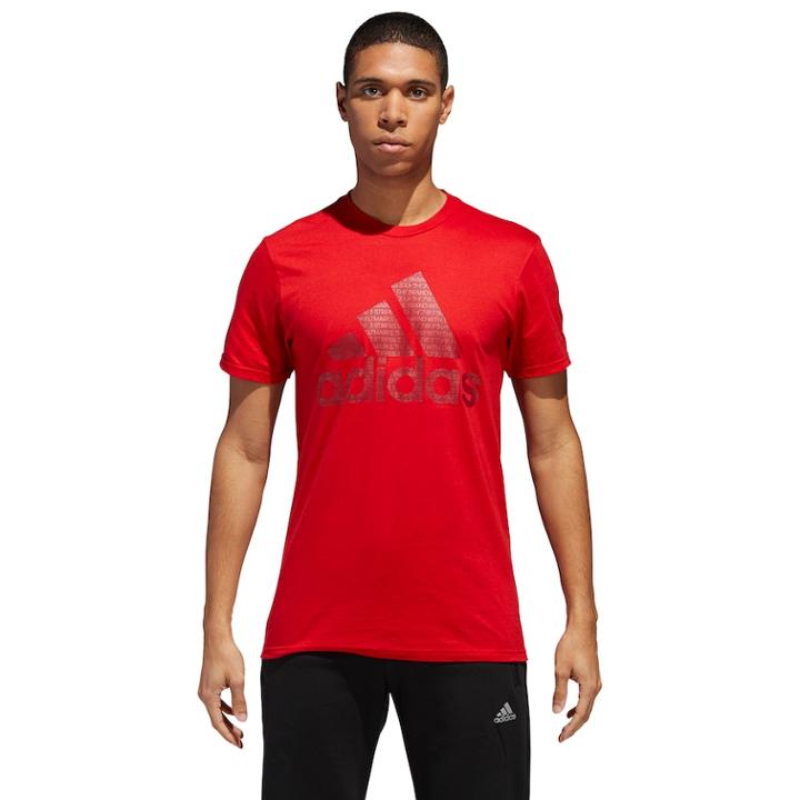 Men's Adidas Logo Tee, Size: Small, Med Red