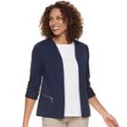 Women's Dana Buchman Textured Zipper-pocket Jacket, Size: Xs, Blue (navy)