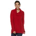 Women's Napa Valley Cable-knit Cowlneck Sweater, Size: Xl, Red