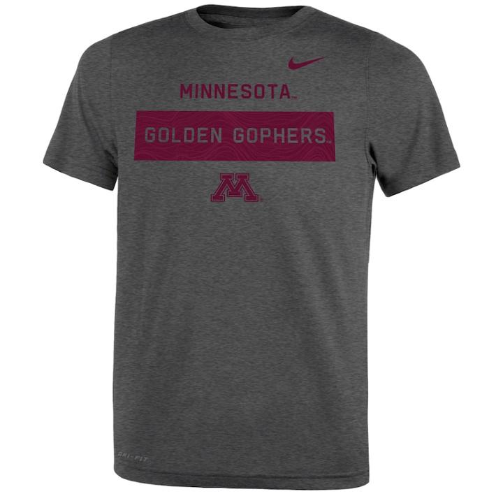 Boys 8-20 Nike Minnesota Golden Gophers Legend Lift Tee, Size: M 10-12, Grey (charcoal)