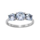 Sterling Silver Blue Topaz 3-stone Ring, Women's, Size: 6