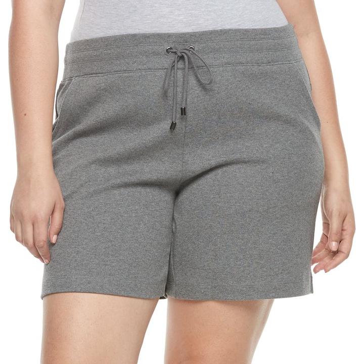 Croft & Barrow, Plus Size &reg; Knit Bermuda Shorts, Women's, Size: 2xl, Dark Grey