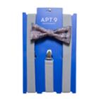 Men's Apt. 9&reg; Tonal-striped Pre-tied Bow Tie & Suspenders Set, Dark Pink