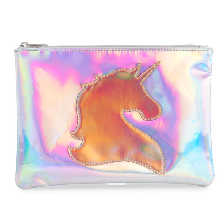 Glitter Pouch, Women's, Silver