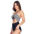 Women's Island Soul Curves Cutout One-piece Swimsuit, Size: Small, Oxford