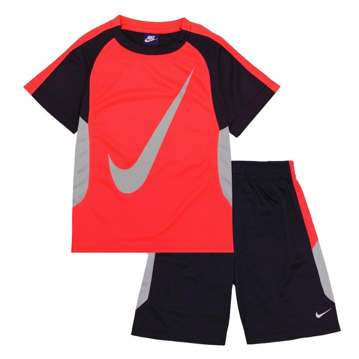Boys 4-7 Nike Swoosh Tee & Shorts Set, Size: 6, Med Blue