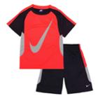Boys 4-7 Nike Swoosh Tee & Shorts Set, Size: 6, Med Blue