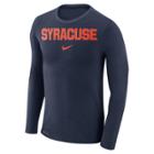 Men's Nike Syracuse Orange Marled Long-sleeve Dri-fit Tee, Size: Xxl, Blue (navy)