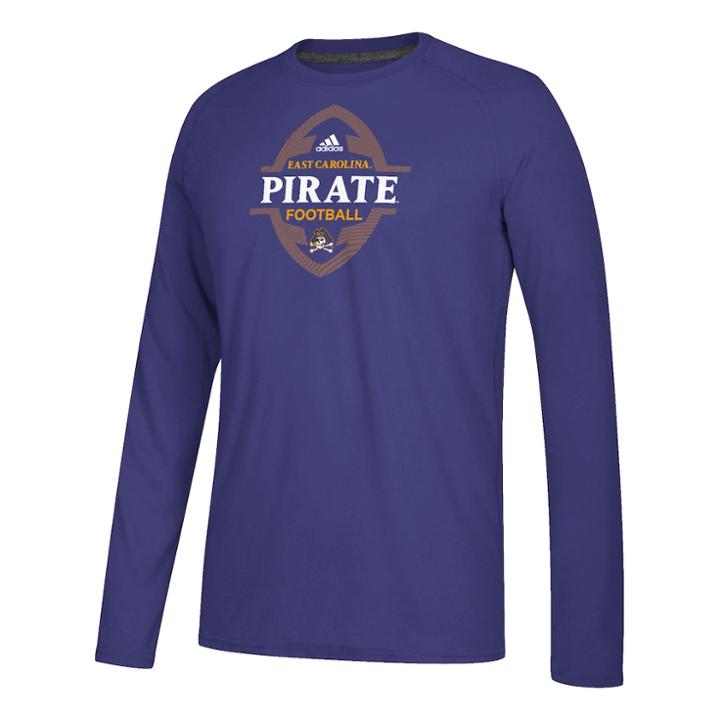 Men's Adidas East Carolina Pirates Football Force Tee, Size: Large, Ecu Purple