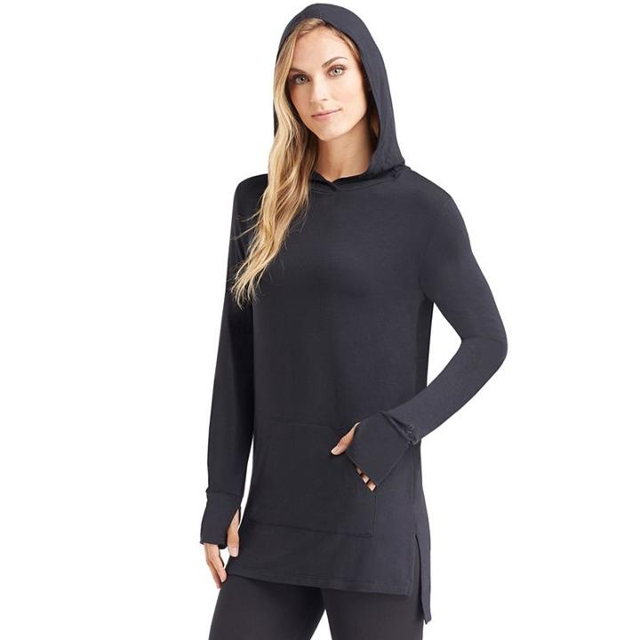 Women's Cuddl Duds Softwear Hoodie, Size: Small, Black