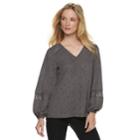 Women's Apt. 9&reg; Lace Yoke Blouse, Size: Medium, Dark Grey