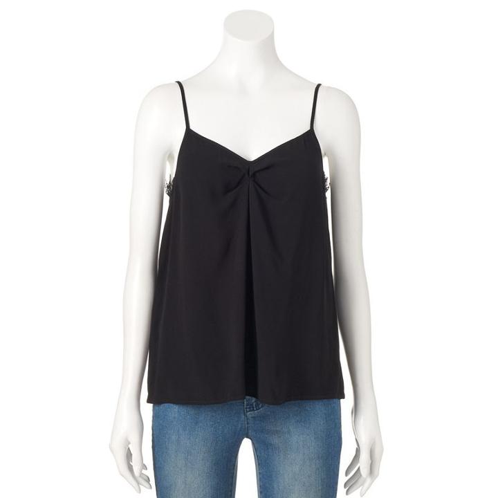 Women's Rock & Republic&reg; Lace Cami, Size: Large, Black