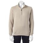 Men's Grand Slam Classic-fit Quarter-zip Golf Pullover, Size: Large, Dark Beige