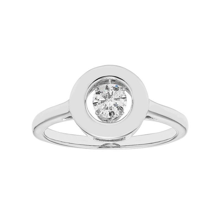 14k White Gold 1/3 Carat T.w. Diamond Frame Ring, Women's, Size: 6