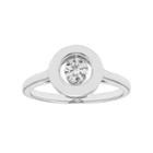 14k White Gold 1/3 Carat T.w. Diamond Frame Ring, Women's, Size: 6