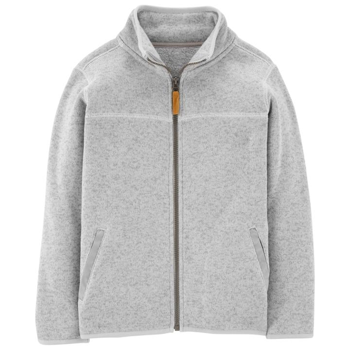 Boys 4-12 Carter's Sweater Knit Lightweight Zip Jacket, Size: 6, White