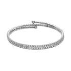 Duchess Of Dazzle Crystal Silver Tone Coil Bracelet, Women's, White