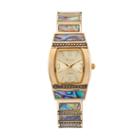Vivani Women's Simulated Abalone Inlay Cuff Watch, Size: 2xl, Multicolor